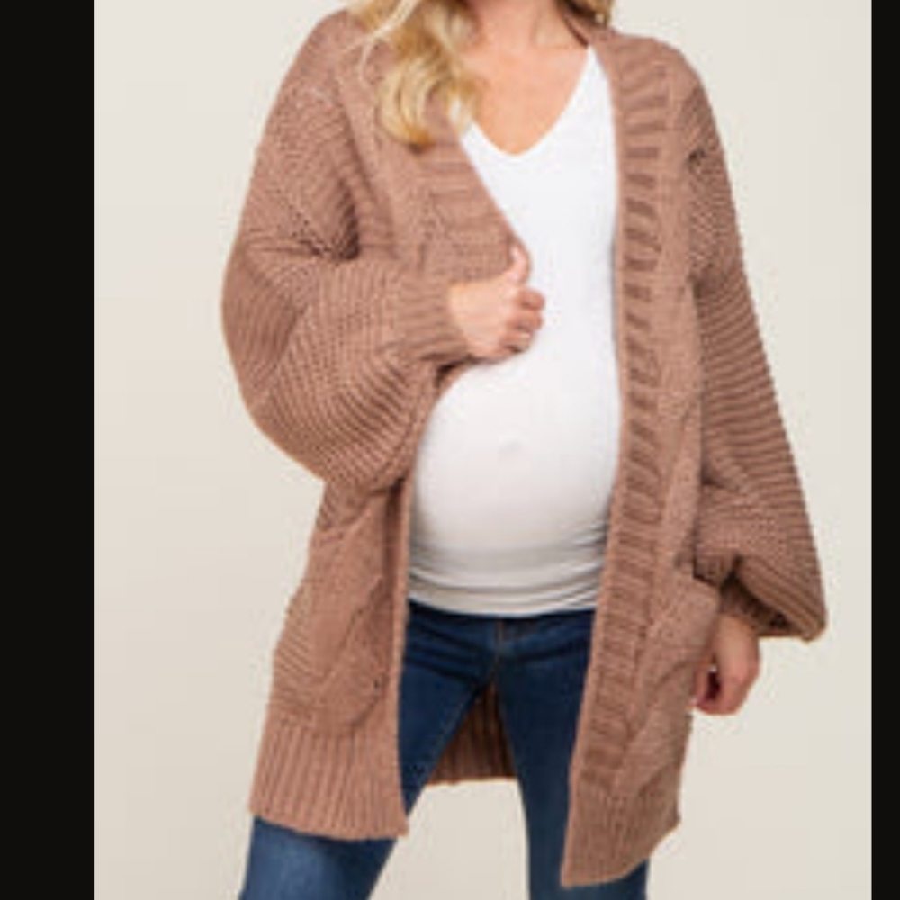 Cozy Dusty Rose Knit Cardigan Sweater